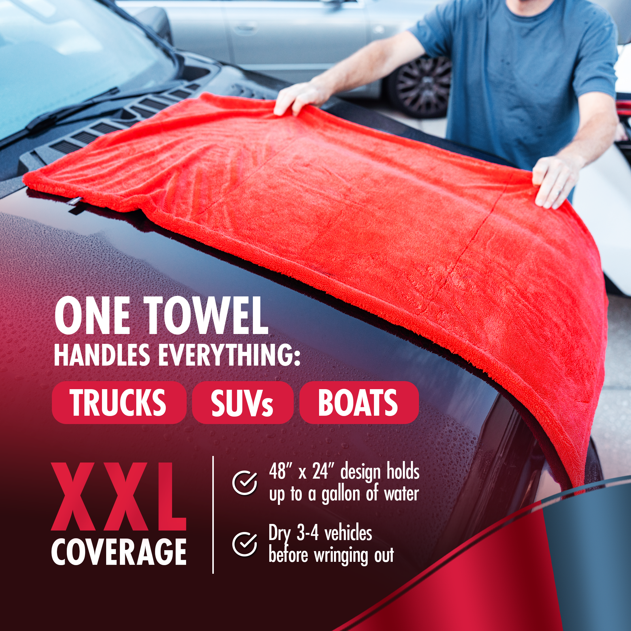 Twisted Loop Drying Towel for Fast, Streak-Free Drying