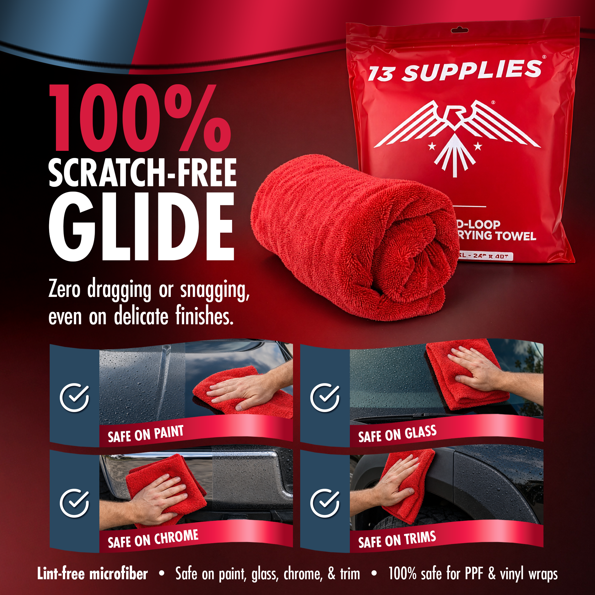 Twisted Loop Drying Towel for Fast, Streak-Free Drying