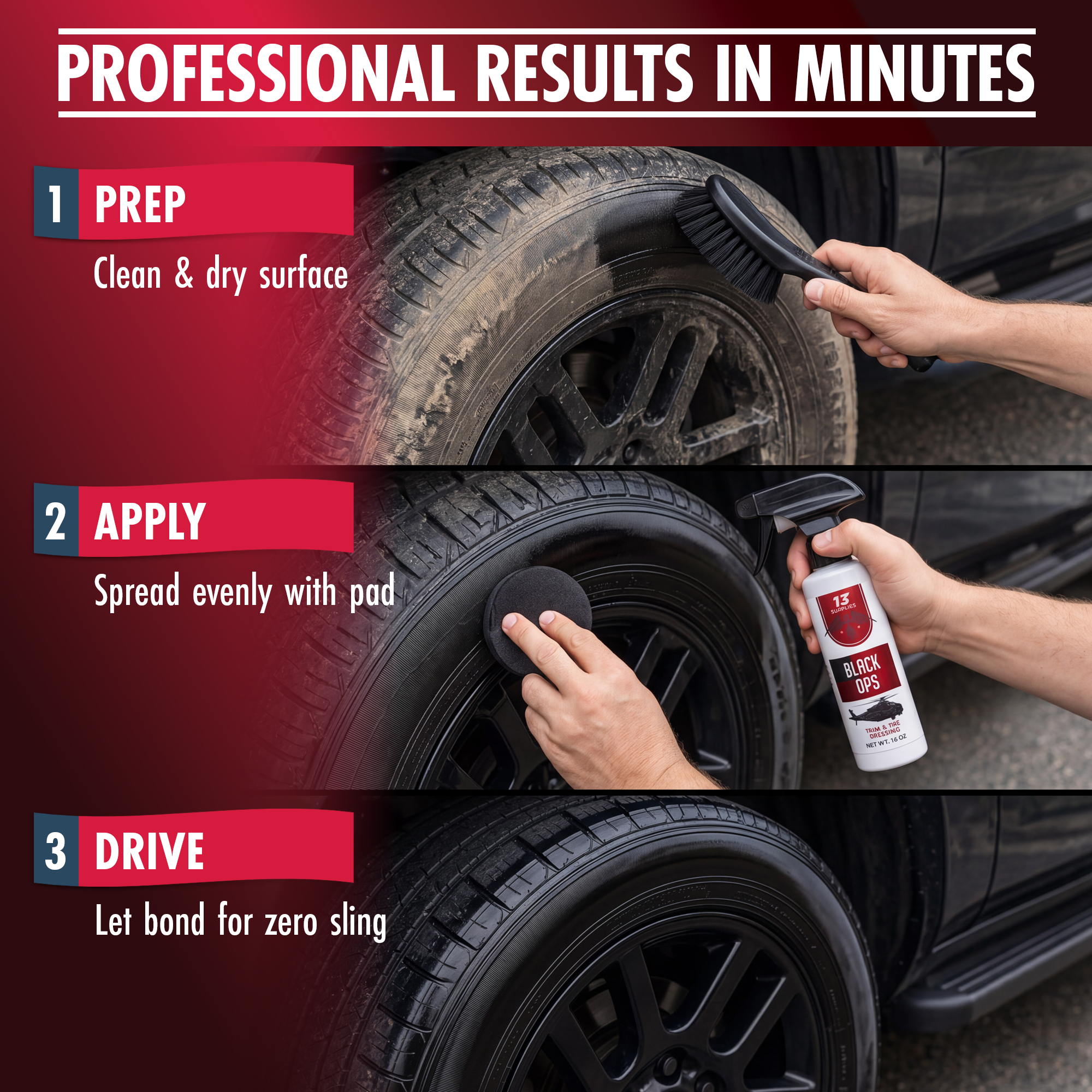 13 Supplies® Black Ops: Trim & Tire Dressing